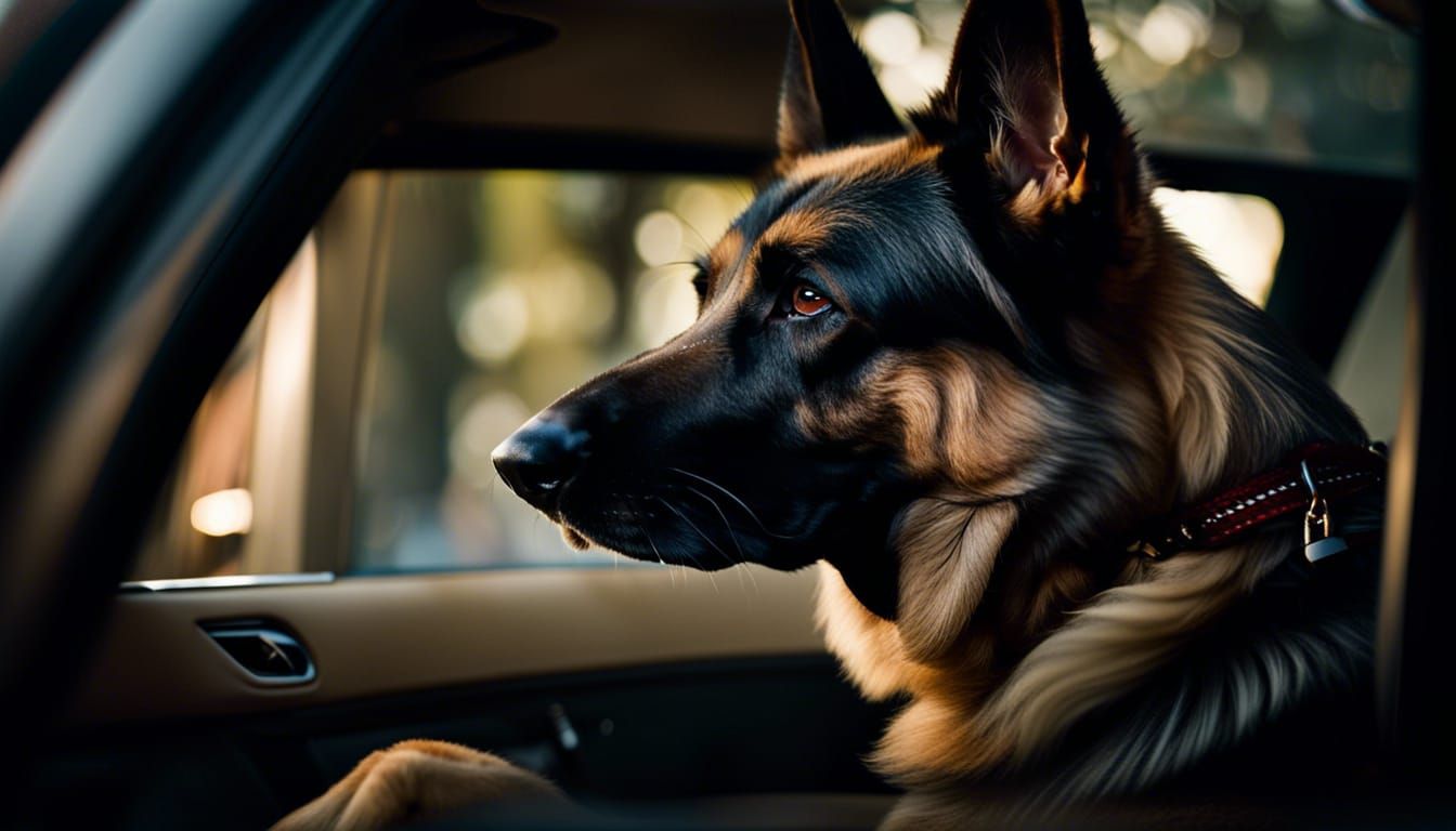 German Shepherd Watches Street Race in Motion