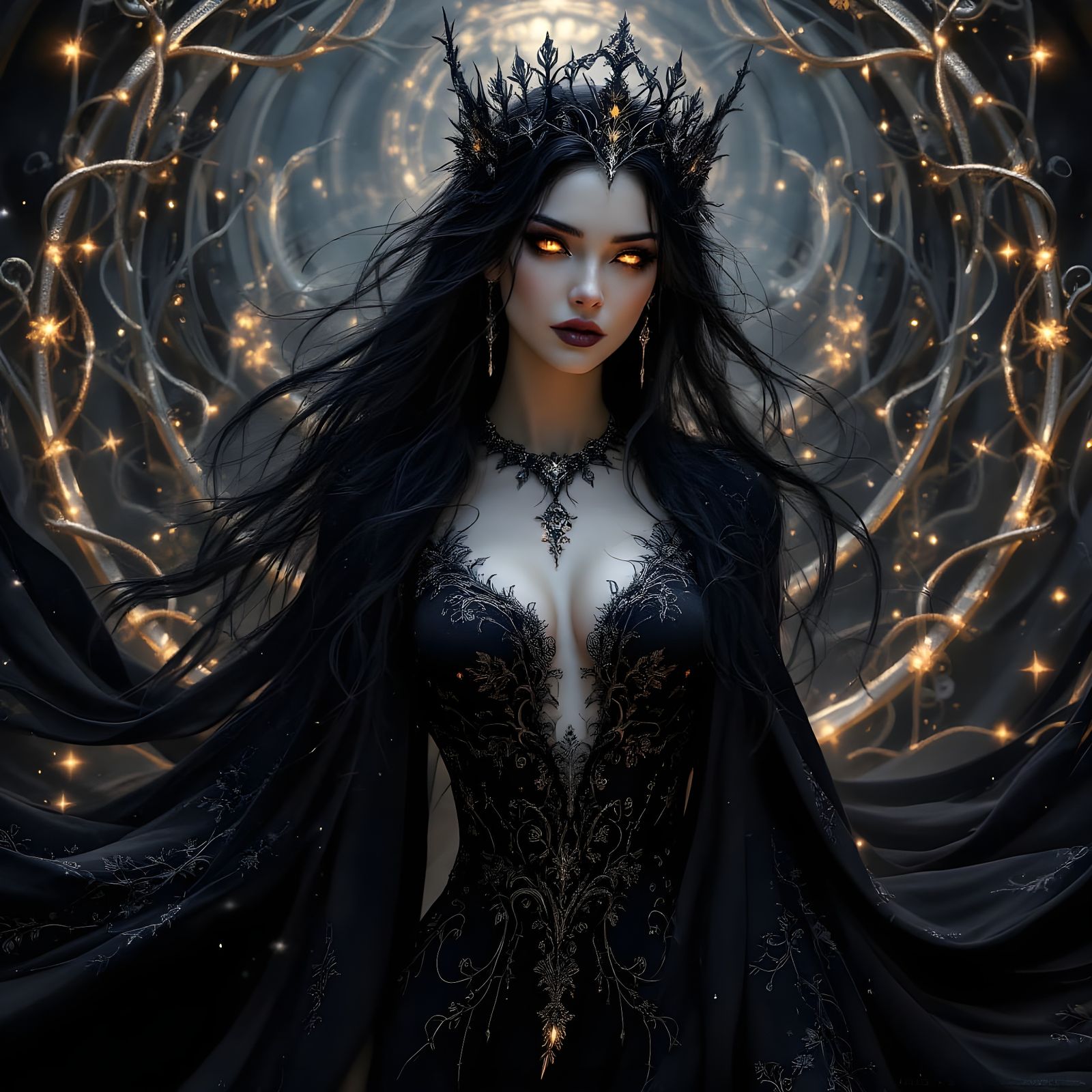 Enchanting Unseelie Queen Embodies Dark Mysticism in Elegant...