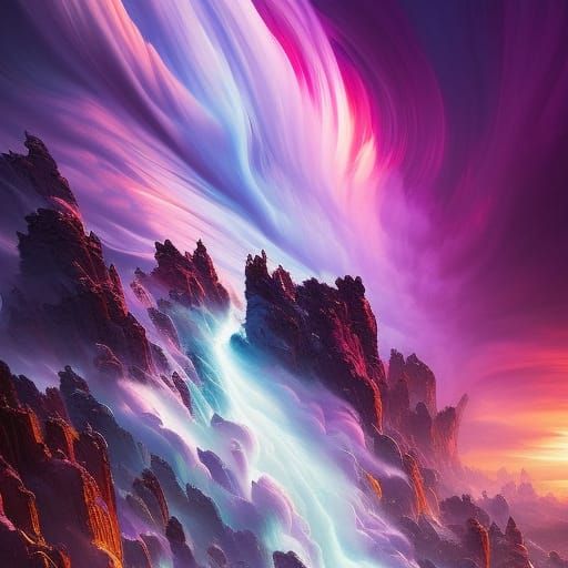 Vibrant Purple Cloud Vortex Portal Splash Art