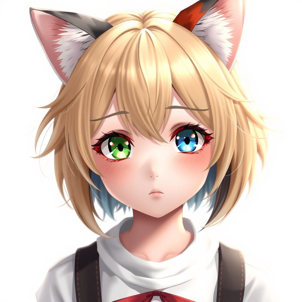 Adorable Calico Cat Girl in Vibrant Anime Style