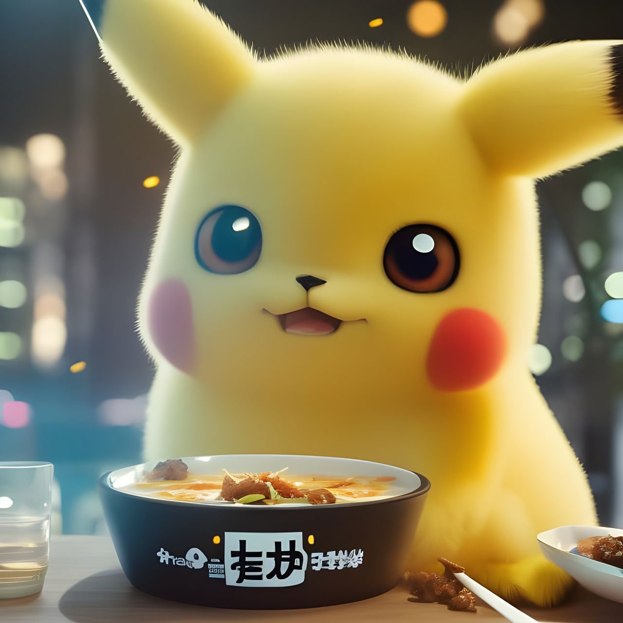 Pikachu eating ramen #4