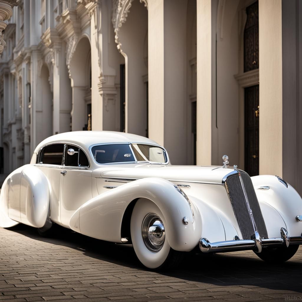 Sleek White Limousine