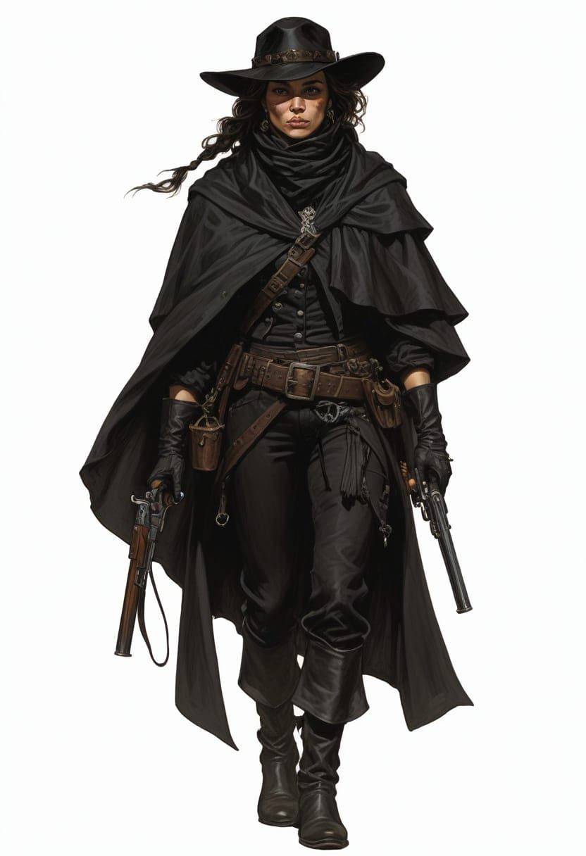 Female Highwayman Illustration in Boris Vallejo Style