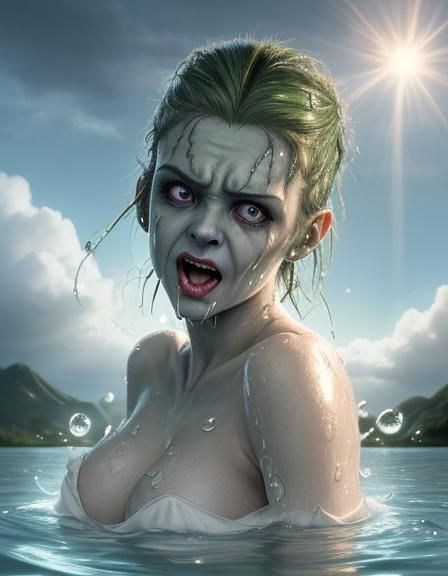 Humorous Female Frankenstein with Tongue Out