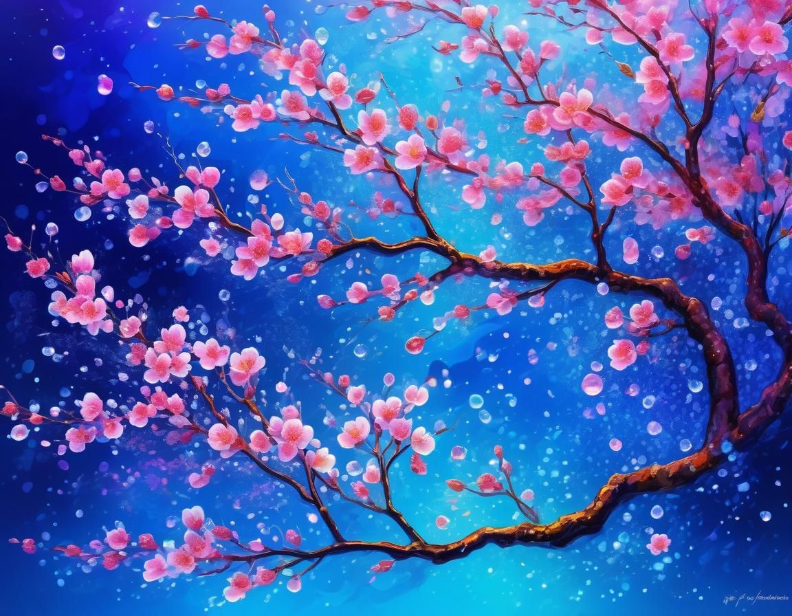 Ethereal Cherry Blossom Memories in Surreal Art