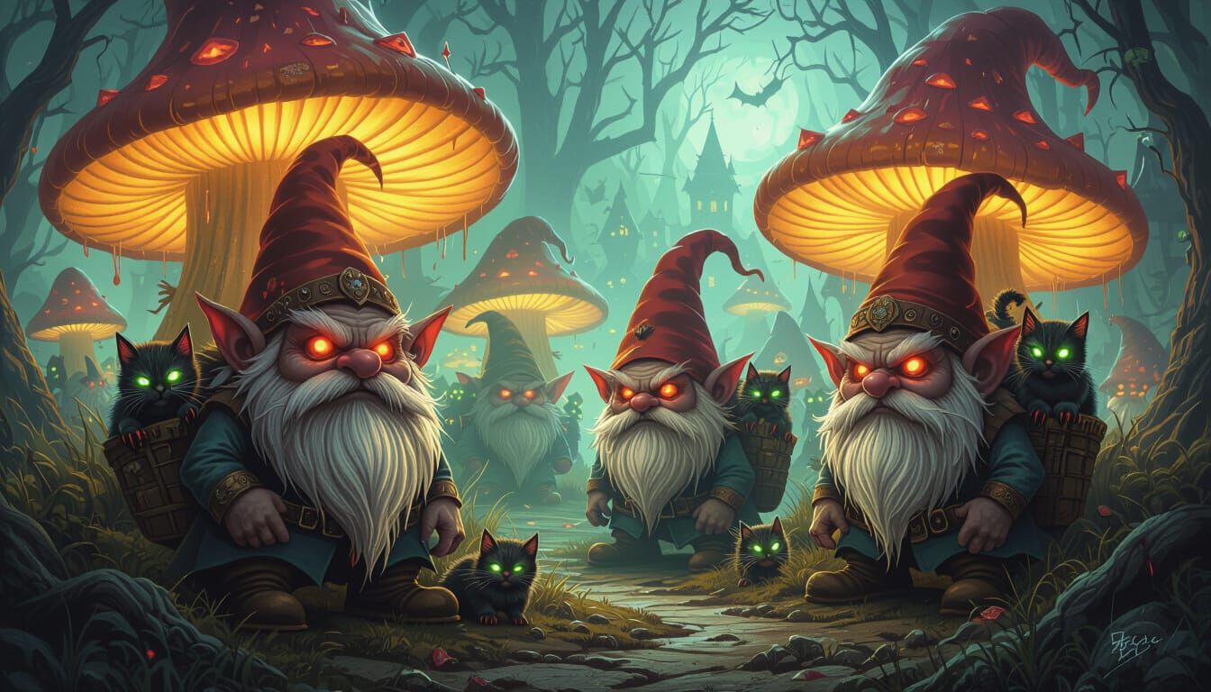 Demonic Gnome Village in Poisonous Mushroom Huts