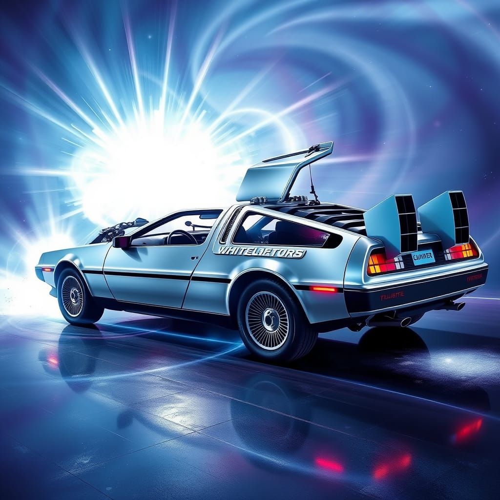 Timeless White Lantern Corps DeLorean Radiates Cosmic Power