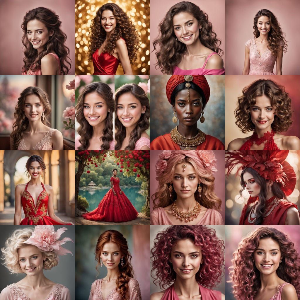 Sultry Evening Portrait in Rich Red Hues