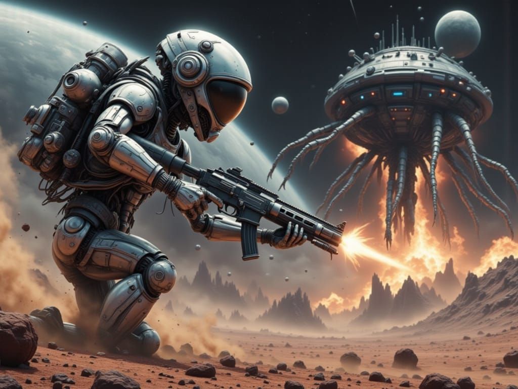 Astronaut Battles Aliens in Dead Space, Atomic Skies