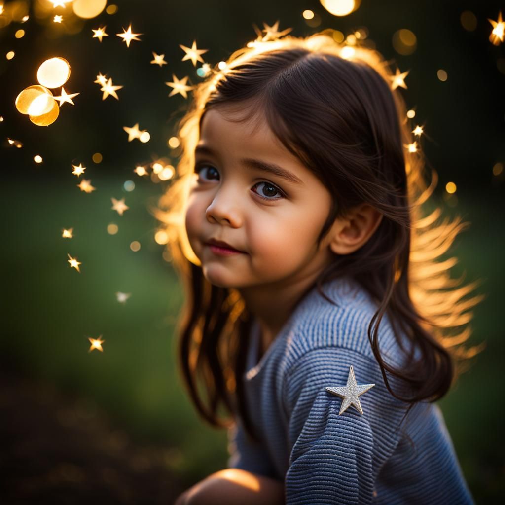 Girl Reaching for a Star: Bokeh Photography