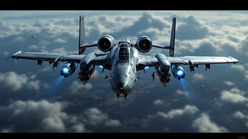 Futuristic A-10 Warthog X-Wing Hybrid