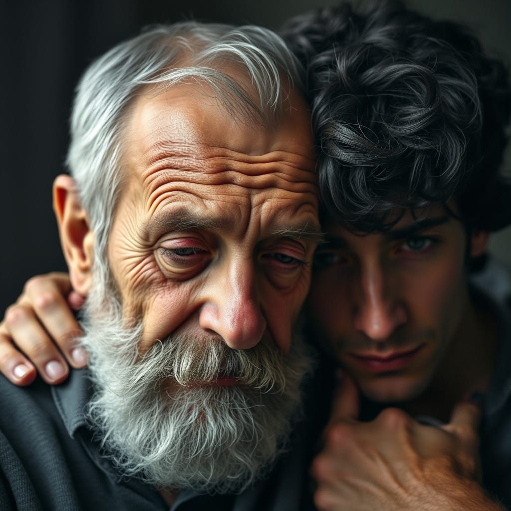 Grieving Father and Son Share a Heartbreaking Moment