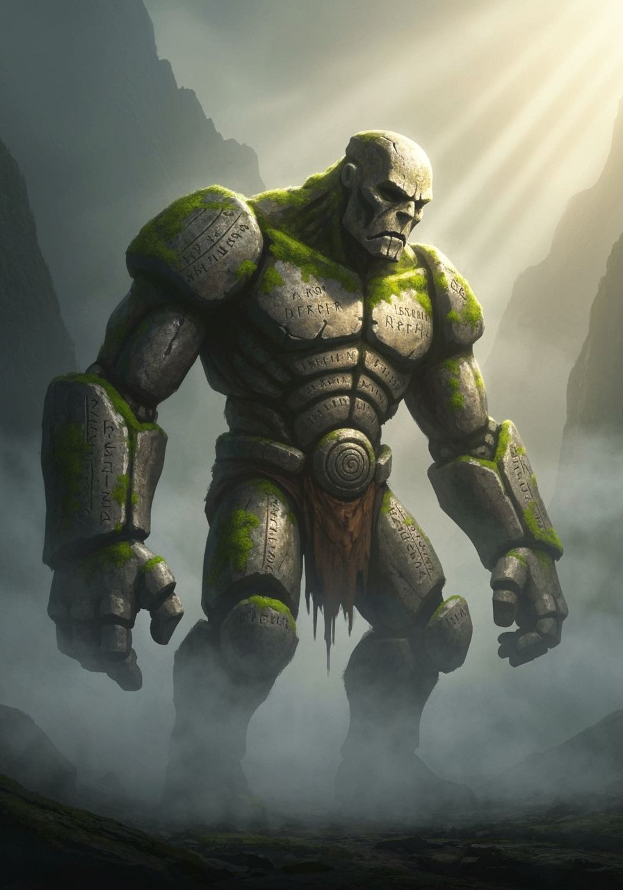 Ancient Stone Golem Awakens in Misty Valley