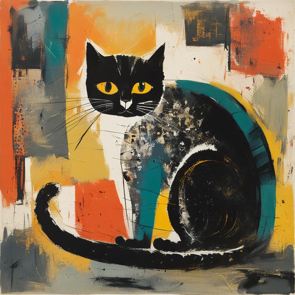 Abstract Cat Portrait Inspired by Piper