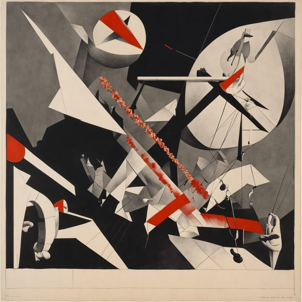 Cyberpunk Cityscape in Geometric Abstraction