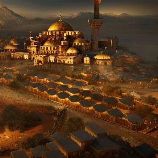 Futuristic Ottoman Istanbul: Detailed Matte Painting