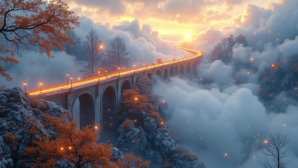 Ethereal Bridge Between Autumn and Winter