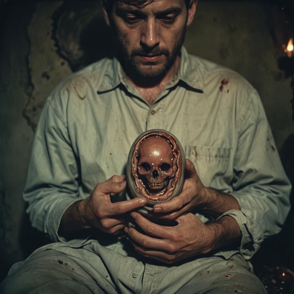 Surreal Body Horror: Man with Embryo, Film Still