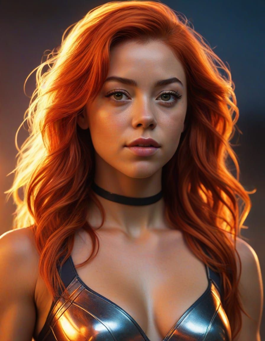 Starfire in Comic Book Style with Vivid Colors