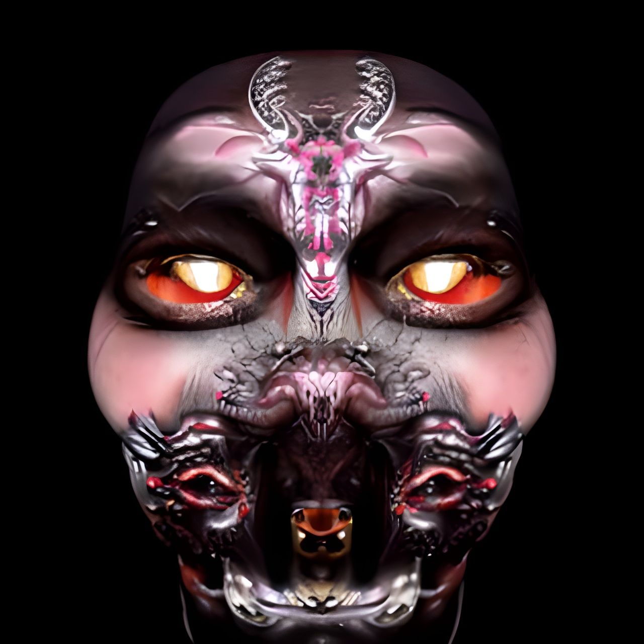 Demon, goat, satan diablo, mask of death, colourful, psychedelic, succubus, baphomet