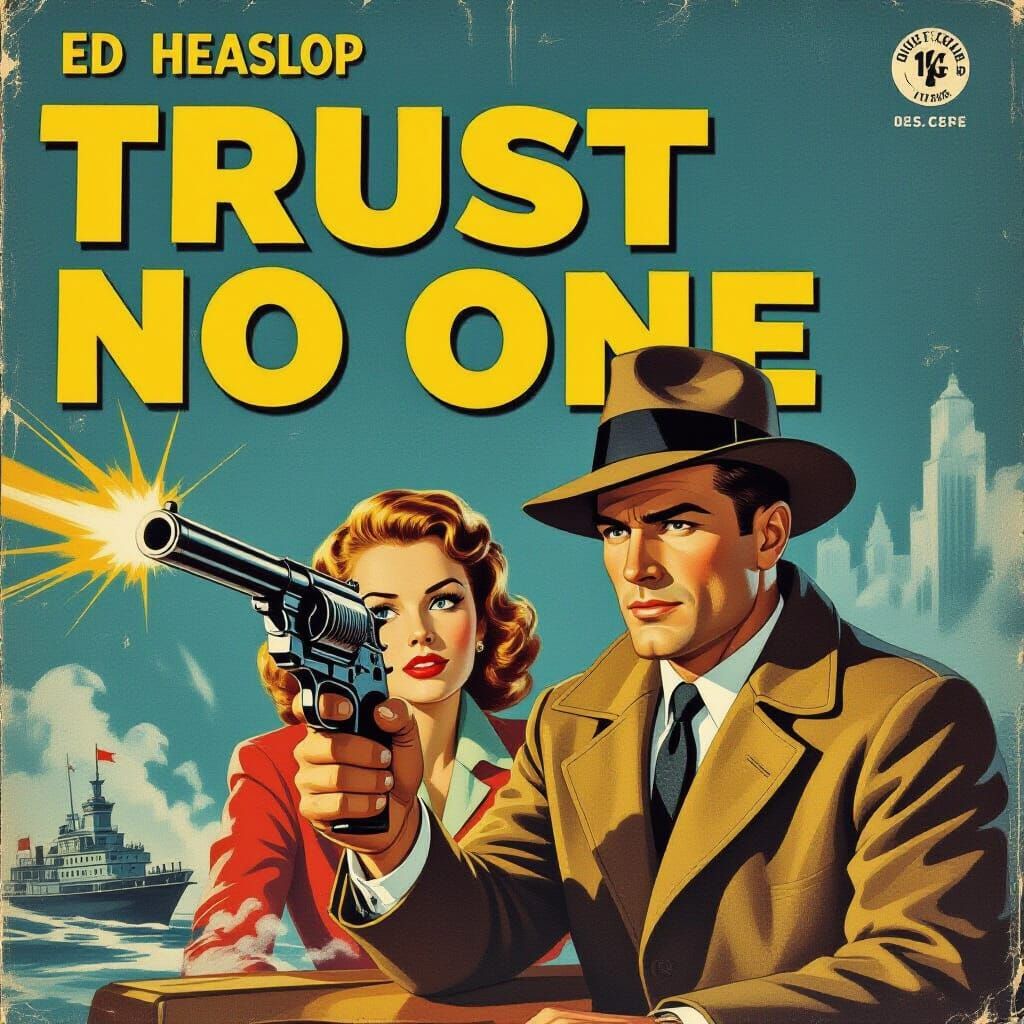 1950s Pulp Spy Thriller Book Cover