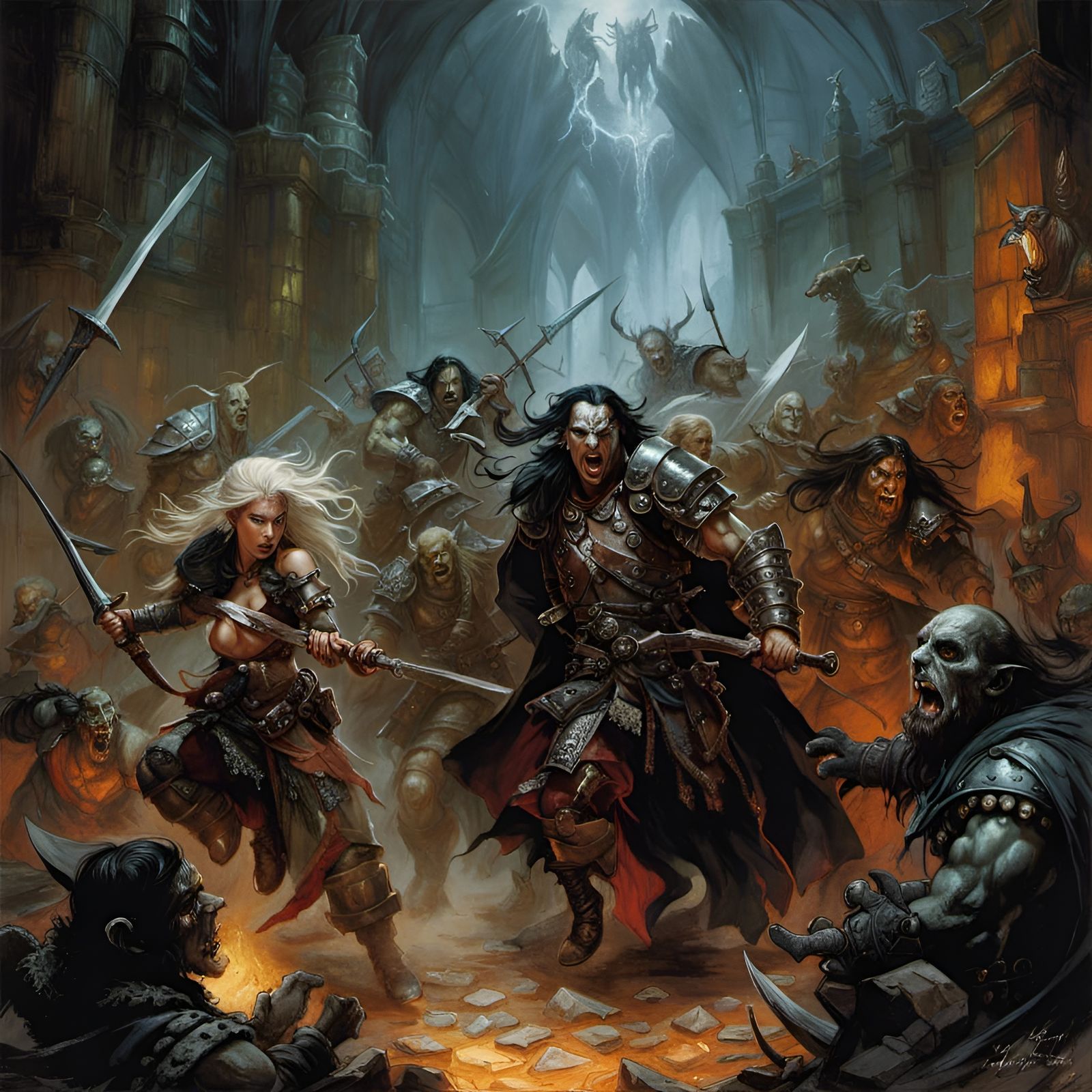 Orc Ambush in Dungeon: Dark Fantasy Bloodbath