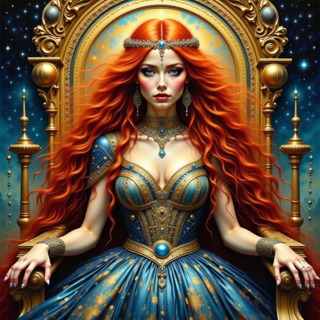 Martian Empress Portrait in Art Nouveau Style
