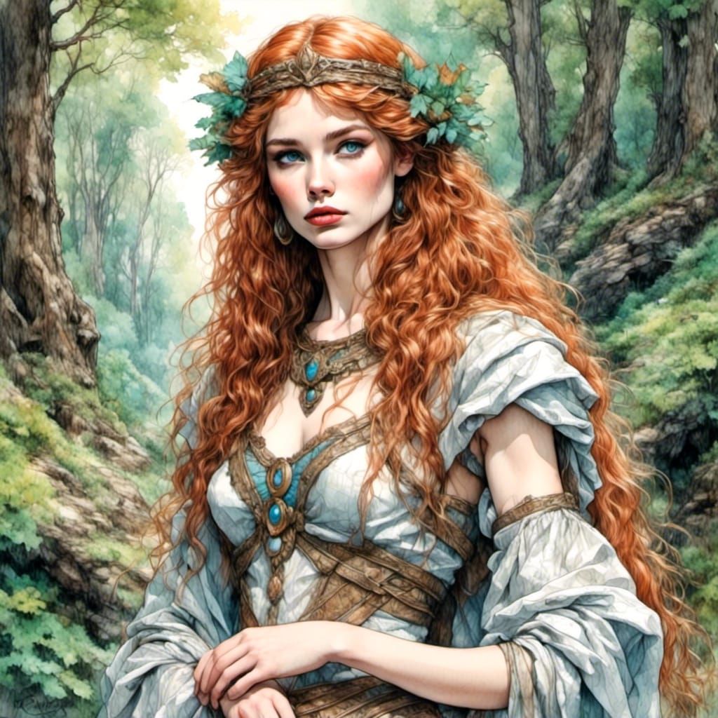 Beautiful Centaurette in Woodland Fantasy Setting