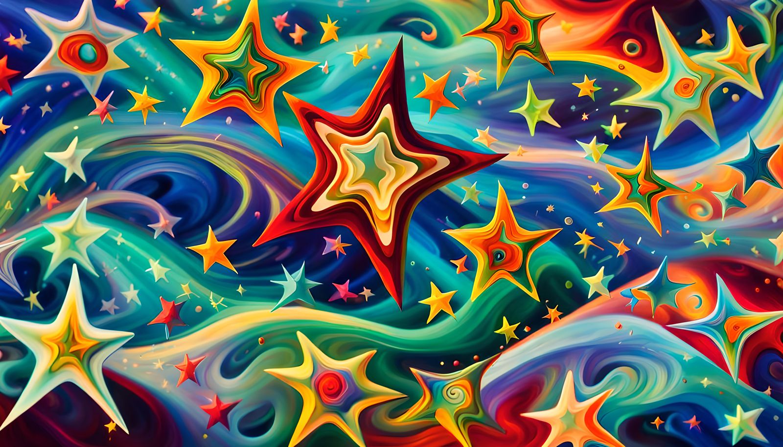 Iridescent Star Cluster Formation in Impasto Style