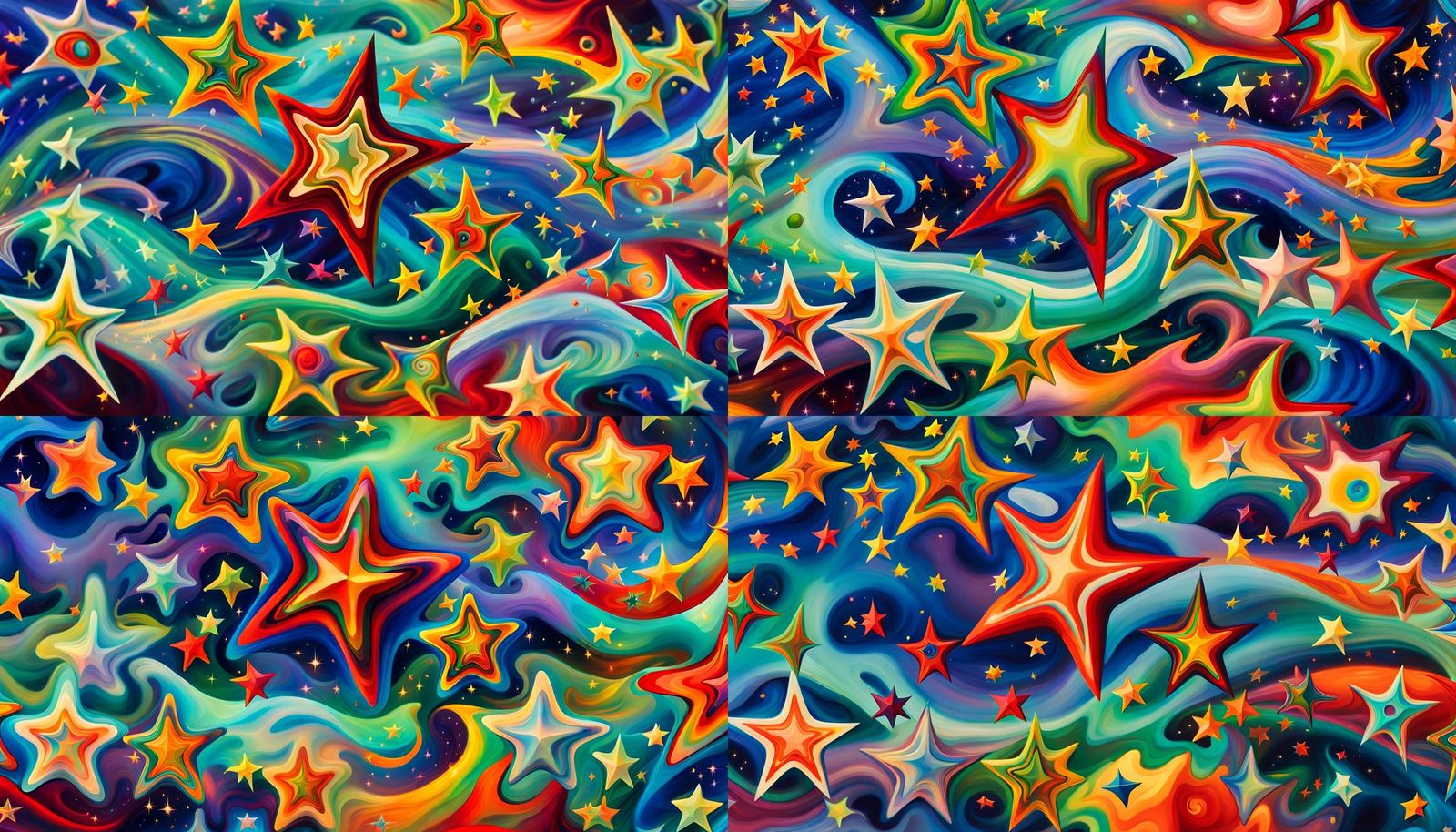 Iridescent Star Cluster Formation in Impasto Style