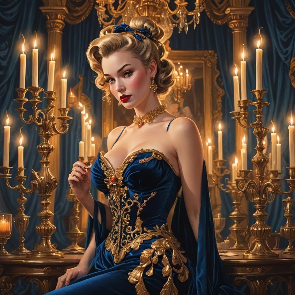 Pin-Up Girl in Gil Elvgren Style