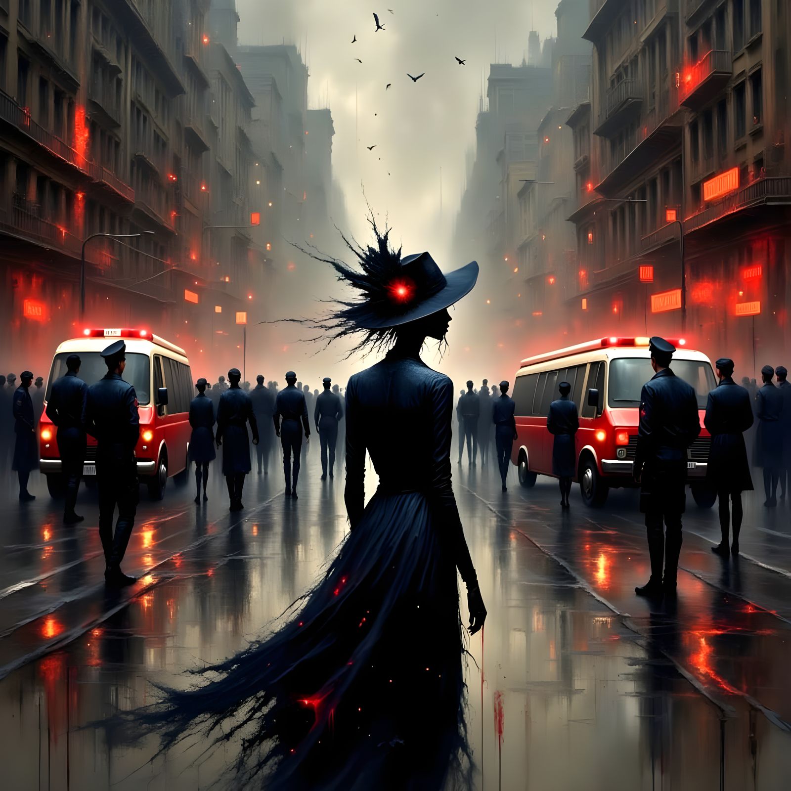 Gritty New York Street Scene in Painterly Style