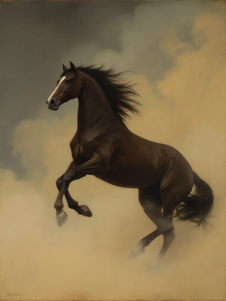 Horse Running Free in Devotional Style