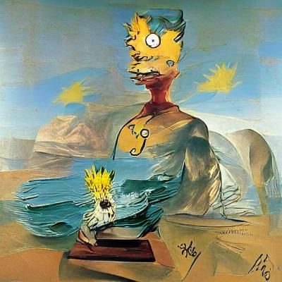 Surreal Bart Simpson in Dali Style