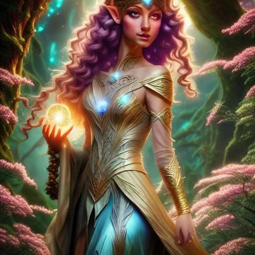 Ethereal Winged Women on Misty Peak