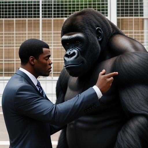 Black Man and Gorilla: A Study in Contrast