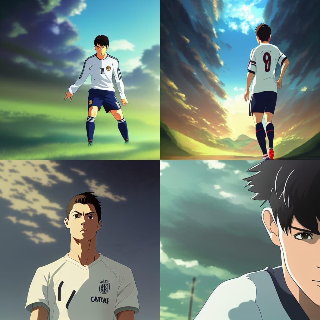 Christiano Ronaldo in Studio Ghibli Anime Style