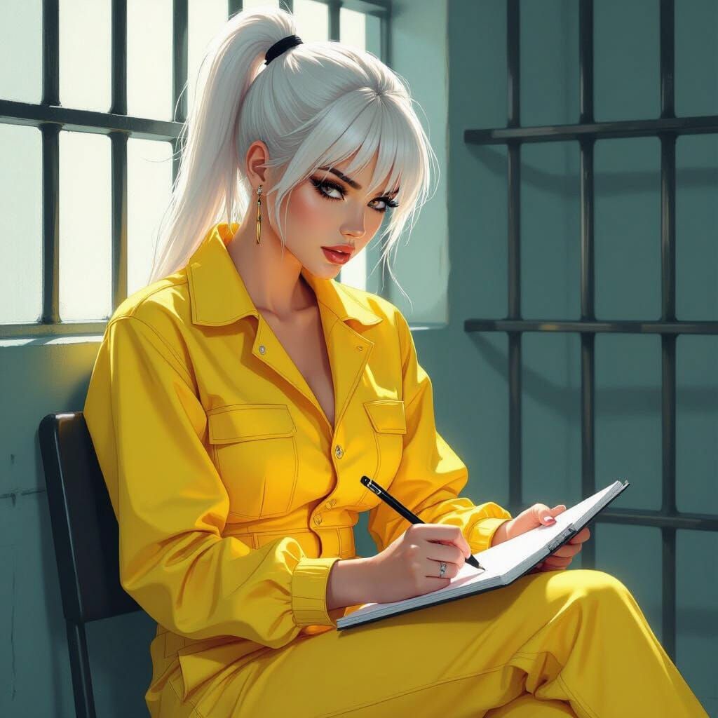 Woman in Cell: 80s Anime Noir with Lunar Lighting