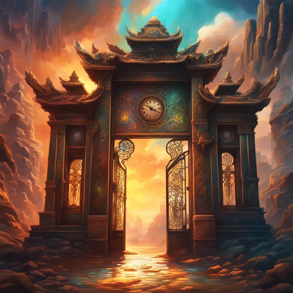 Hyperrealistic Gate of Time Concept Art