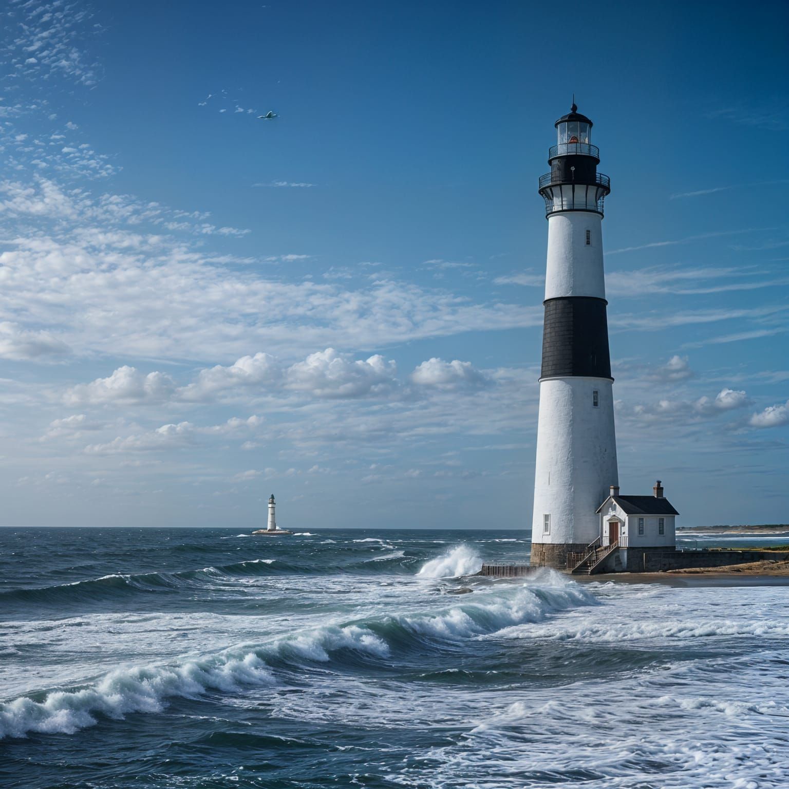 Striking Lighthouse on North Carolina Coast