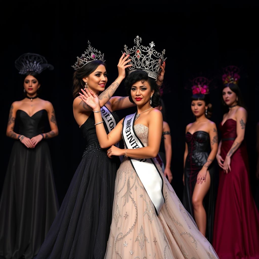 Multicultural Gothic Goddess Beauty Pageant Crowning
