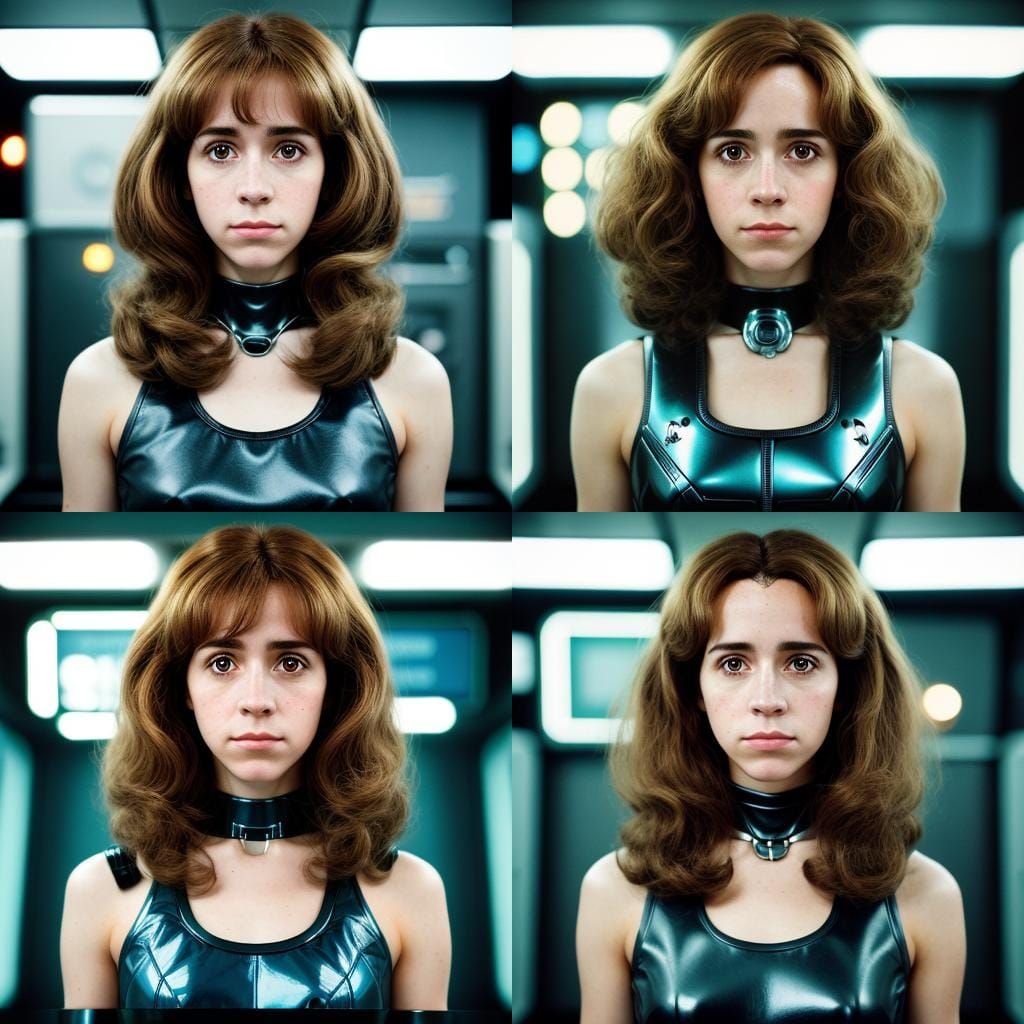 Hermione Granger as 80s Sci-Fi Robot Girl
