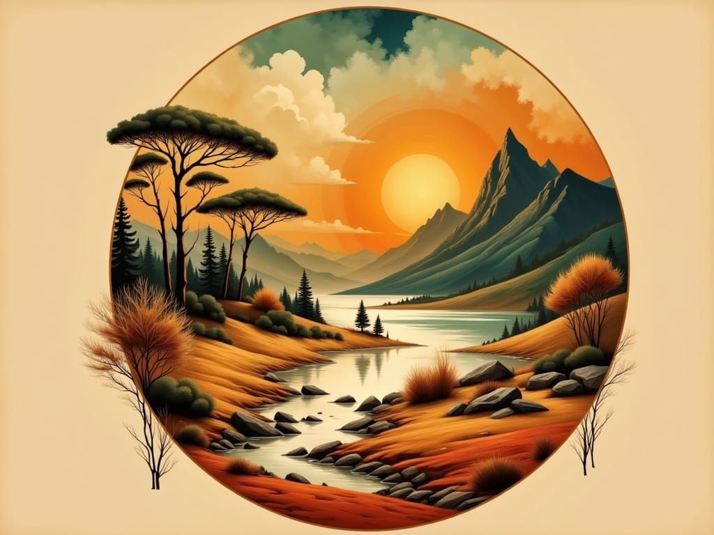 Surreal Landscape Collage in Steampunk Photographic Style