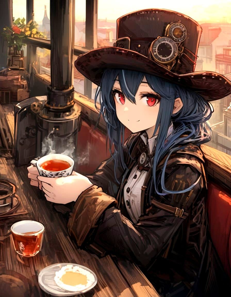 Steampunk Tea Party on a Sunset Rooftop