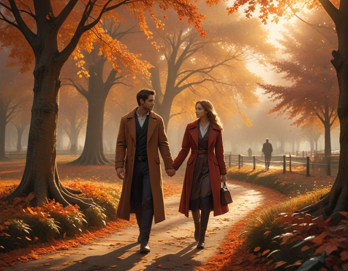 Magical Autumn Date Night in Fantasy Art Style