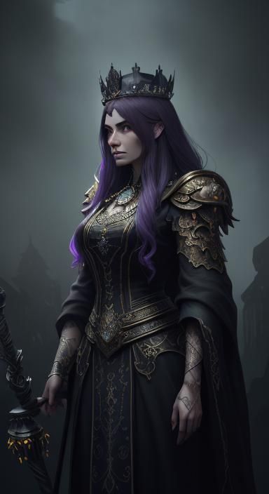 Ornate Dark Fantasy Portrait of a Queen