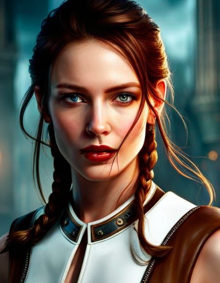 Janka Portrait in Stained Glass Style