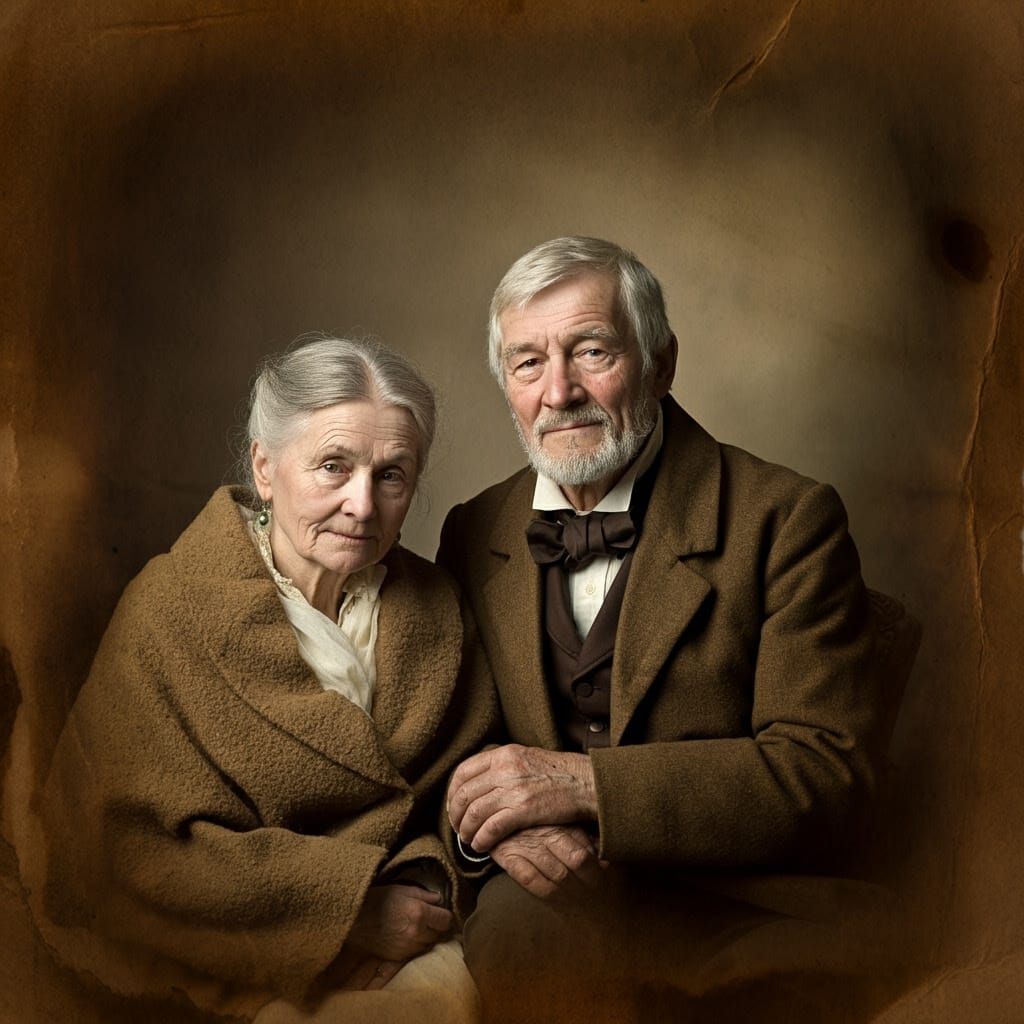 Vintage-Era Couple in Sepia Tones