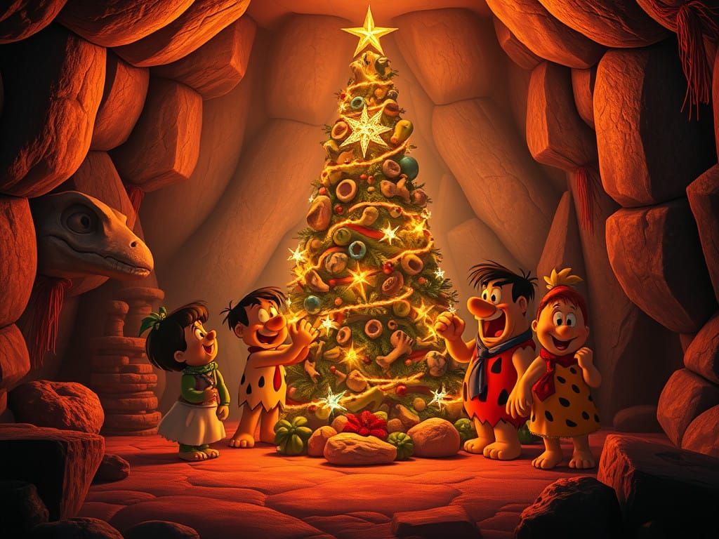 Prehistoric Christmas Magic in a Primordial Flintstones' Lai...