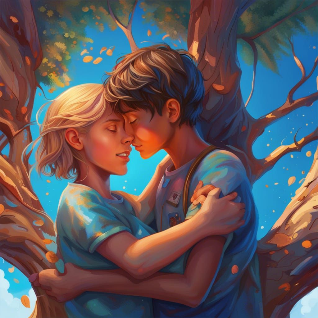 Hugs under the tree